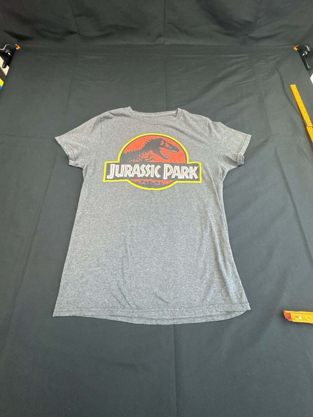 Jurassic World Jurassic Park Logo Gray Graphic T-Shirt Small